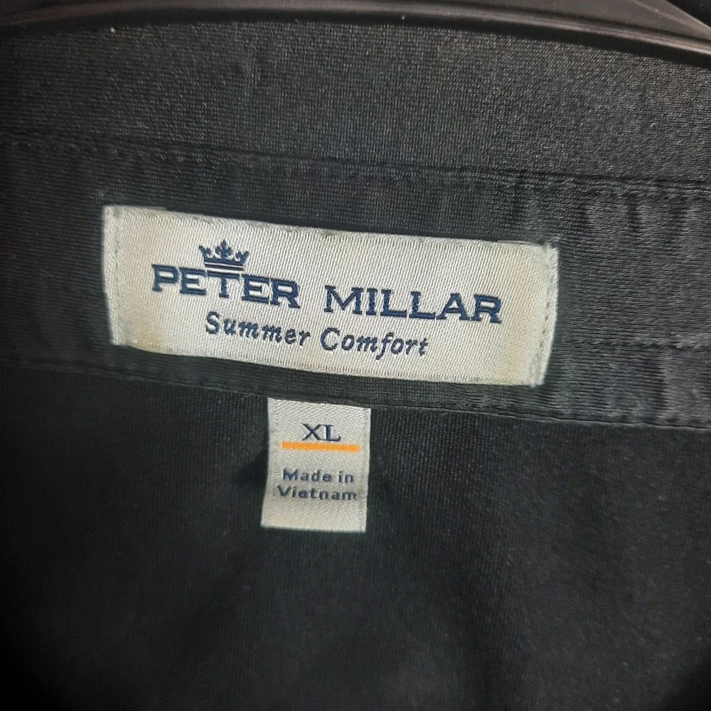 Peter Millar Summer Comfort Polo Shirt Mens‎ XL Black Shepherds Rock Golf Logo